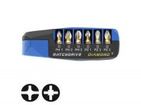 Набор бит с битодержателем WITTE RATCHDRIVE DIAMOND PH1-3/PZ1-3/держатель/трещетка арт. 251062000