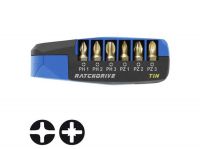 Набор бит с битодержателем WITTE RATCHDRIVE INDUSTRIE TIN PH1-3/PZ1-3/держатель/трещетка арт. 251042000