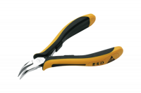 Длинногубцы для электроники загнутые 45 с антистатическими ручками NWS 126G-79-ESD-120 мм