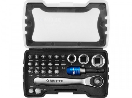 Набор бит с битодержателем WITTE BIT-RATCHET-SET арт. 312002000