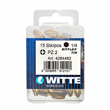 Бита WITTE TIN BITFLEX PZ (Pozidrive) 25 мм